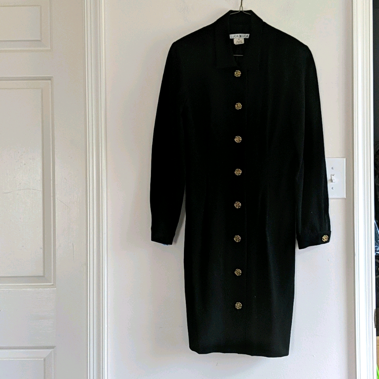 Designer Italian Black Wool Dress